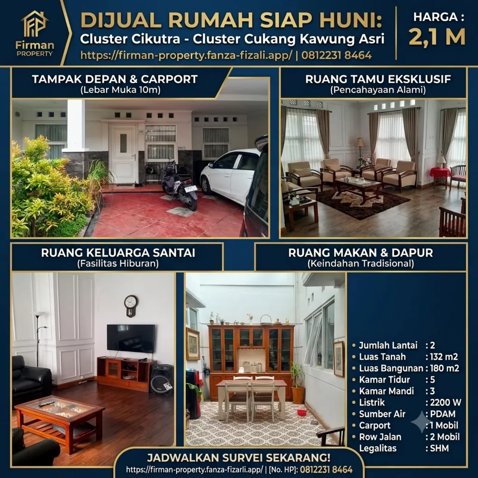 Rumah Siap Huni 2 Lantai di Cluster Cikutra