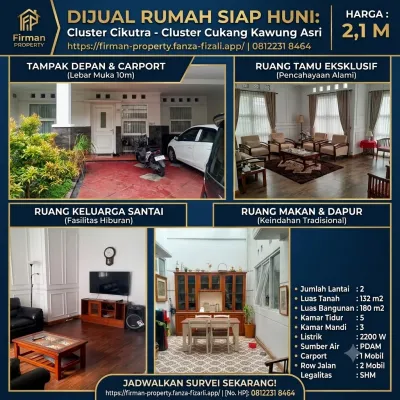 Rumah Siap Huni 2 Lantai di Cluster Cikutra